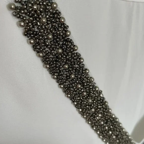 Sheer Long White Blouse with beaded detail - Picture 3 of 7